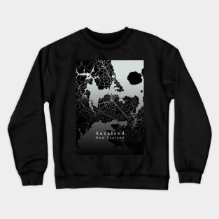 Auckland New Zealand City Map dark Crewneck Sweatshirt